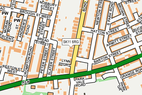 SK11 6RG map - OS OpenMap – Local (Ordnance Survey)