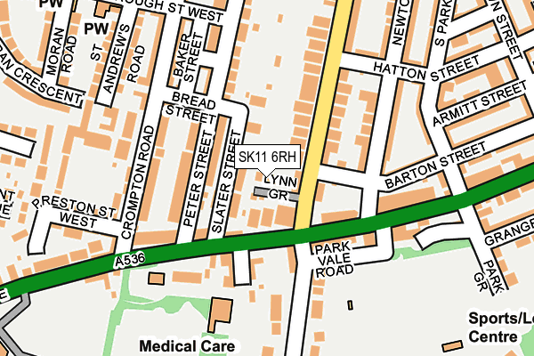 SK11 6RH map - OS OpenMap – Local (Ordnance Survey)