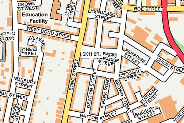 SK11 6RJ map - OS OpenMap – Local (Ordnance Survey)