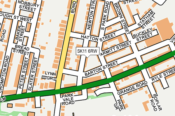 SK11 6RW map - OS OpenMap – Local (Ordnance Survey)