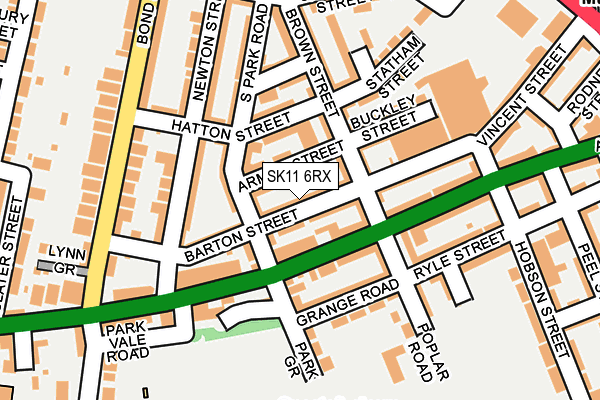 SK11 6RX map - OS OpenMap – Local (Ordnance Survey)