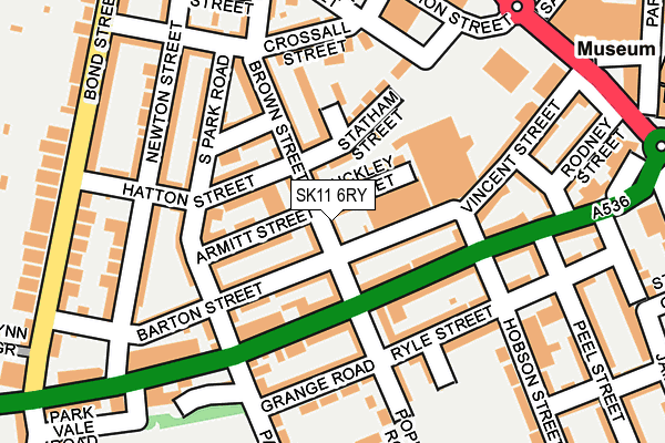 SK11 6RY map - OS OpenMap – Local (Ordnance Survey)