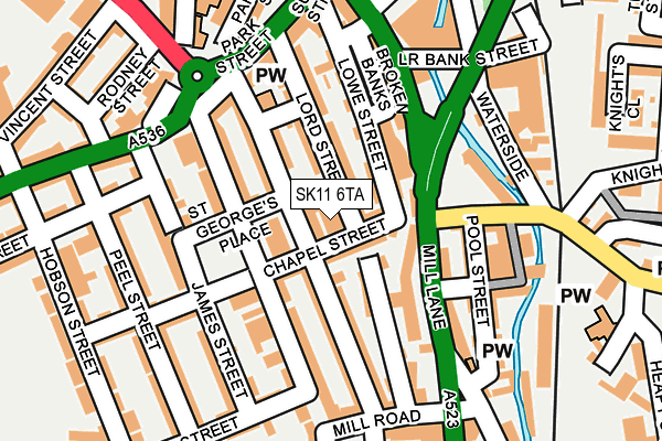 SK11 6TA map - OS OpenMap – Local (Ordnance Survey)