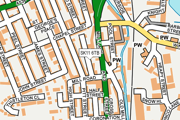 SK11 6TB map - OS OpenMap – Local (Ordnance Survey)