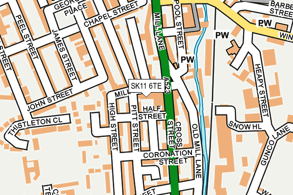 SK11 6TE map - OS OpenMap – Local (Ordnance Survey)