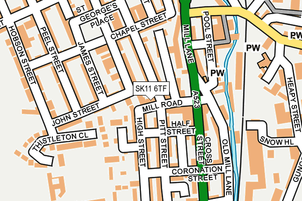 SK11 6TF map - OS OpenMap – Local (Ordnance Survey)