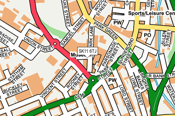 SK11 6TJ map - OS OpenMap – Local (Ordnance Survey)