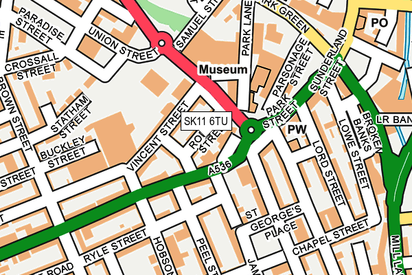 SK11 6TU map - OS OpenMap – Local (Ordnance Survey)