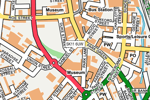 SK11 6UW map - OS OpenMap – Local (Ordnance Survey)