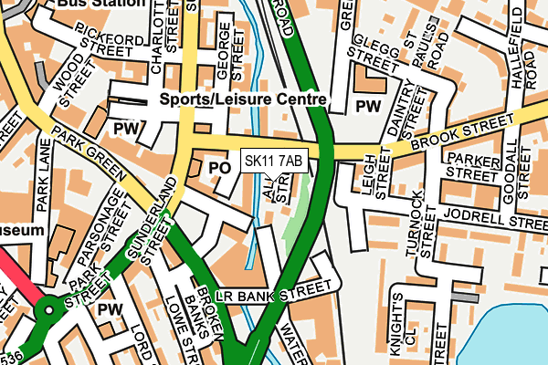 SK11 7AB map - OS OpenMap – Local (Ordnance Survey)