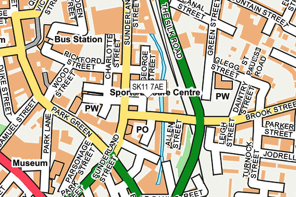 SK11 7AE map - OS OpenMap – Local (Ordnance Survey)