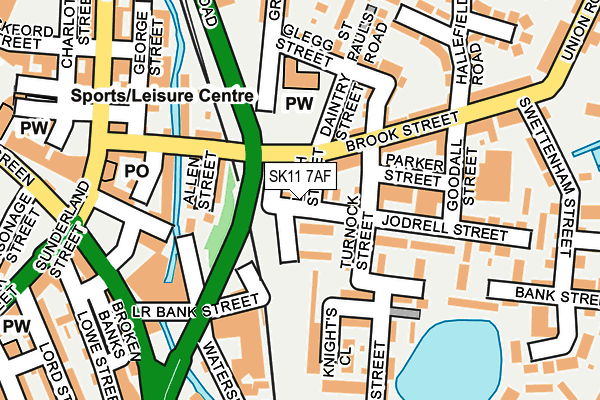 SK11 7AF map - OS OpenMap – Local (Ordnance Survey)