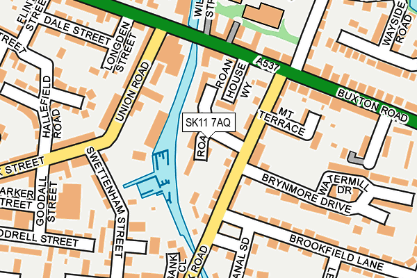 SK11 7AQ map - OS OpenMap – Local (Ordnance Survey)
