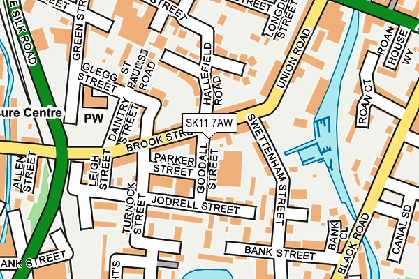 SK11 7AW map - OS OpenMap – Local (Ordnance Survey)