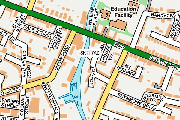 SK11 7AZ map - OS OpenMap – Local (Ordnance Survey)