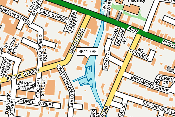 SK11 7BF map - OS OpenMap – Local (Ordnance Survey)