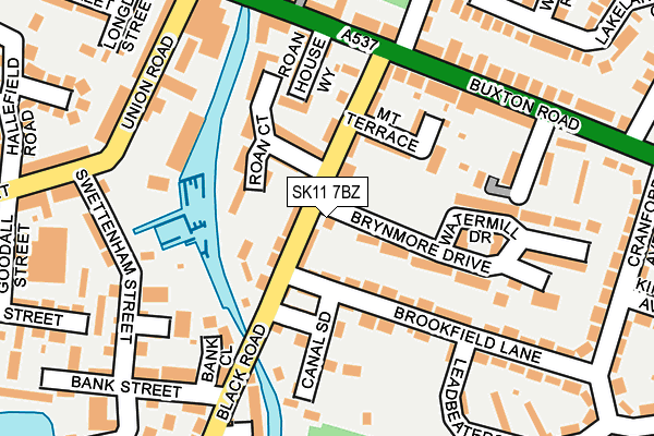 SK11 7BZ map - OS OpenMap – Local (Ordnance Survey)