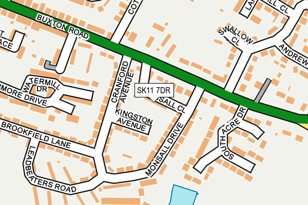 SK11 7DR map - OS OpenMap – Local (Ordnance Survey)