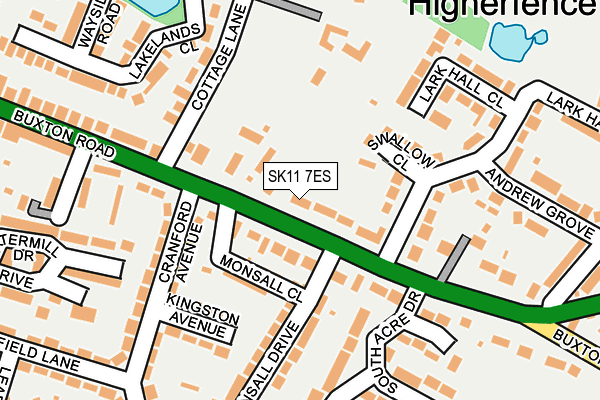 SK11 7ES map - OS OpenMap – Local (Ordnance Survey)