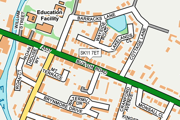 SK11 7ET map - OS OpenMap – Local (Ordnance Survey)
