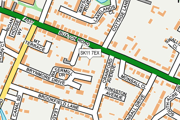 SK11 7EX map - OS OpenMap – Local (Ordnance Survey)
