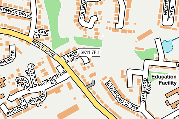 SK11 7FJ map - OS OpenMap – Local (Ordnance Survey)