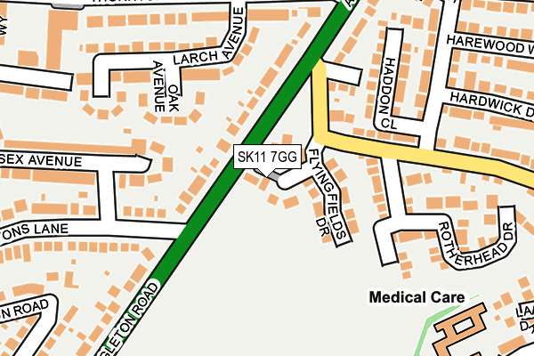 SK11 7GG map - OS OpenMap – Local (Ordnance Survey)