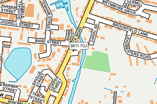 SK11 7GJ map - OS OpenMap – Local (Ordnance Survey)