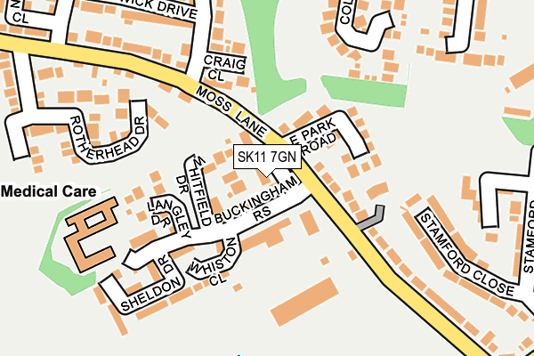 SK11 7GN map - OS OpenMap – Local (Ordnance Survey)