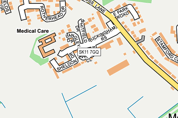 SK11 7GQ map - OS OpenMap – Local (Ordnance Survey)