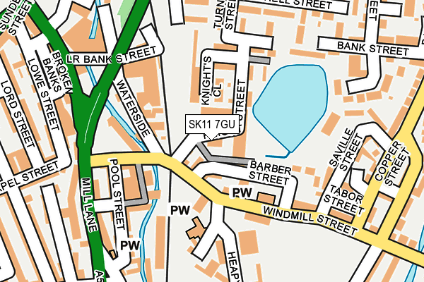 SK11 7GU map - OS OpenMap – Local (Ordnance Survey)