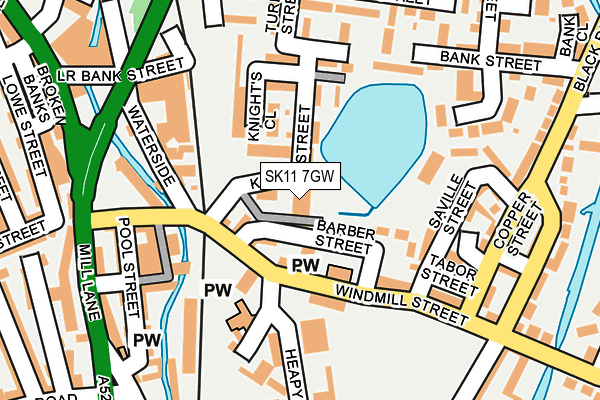 SK11 7GW map - OS OpenMap – Local (Ordnance Survey)