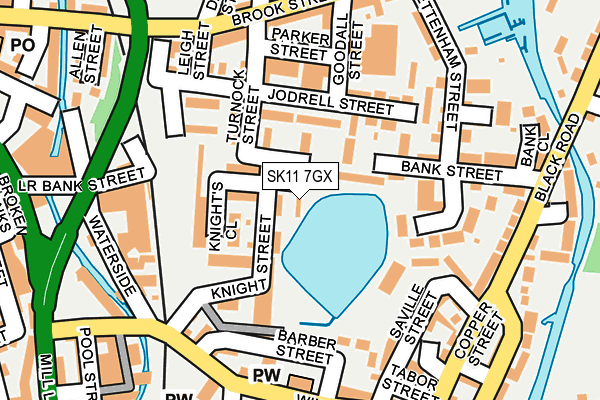 SK11 7GX map - OS OpenMap – Local (Ordnance Survey)