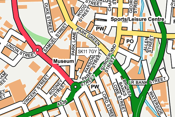 SK11 7GY map - OS OpenMap – Local (Ordnance Survey)
