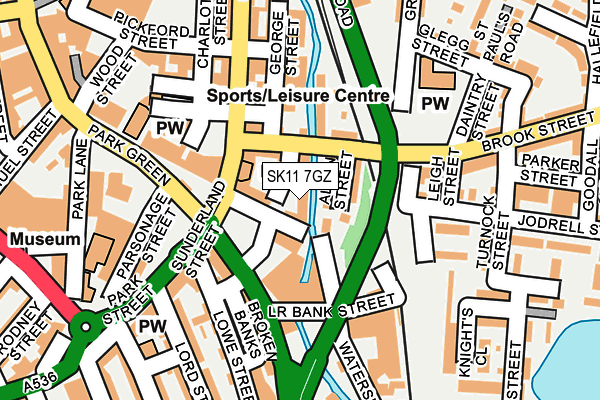 SK11 7GZ map - OS OpenMap – Local (Ordnance Survey)