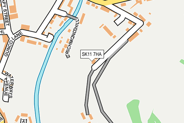 SK11 7HA map - OS OpenMap – Local (Ordnance Survey)