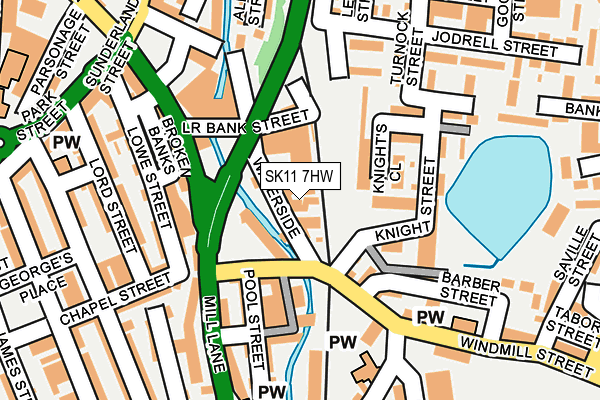 SK11 7HW map - OS OpenMap – Local (Ordnance Survey)