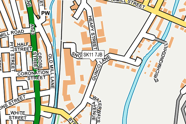 SK11 7JB map - OS OpenMap – Local (Ordnance Survey)