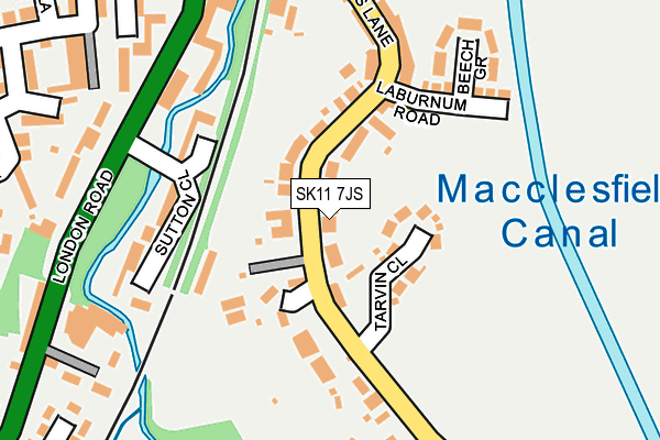 SK11 7JS map - OS OpenMap – Local (Ordnance Survey)