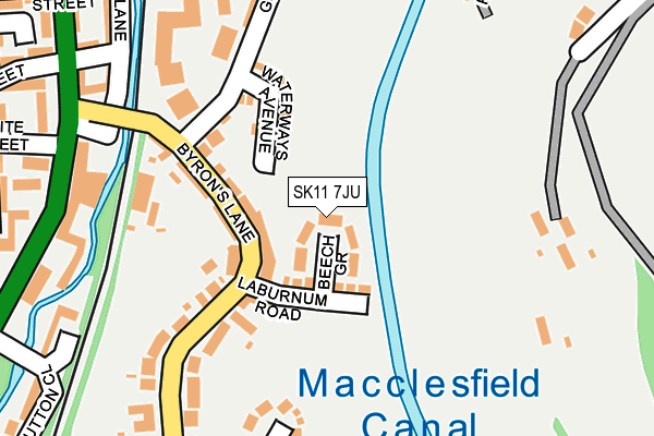 SK11 7JU map - OS OpenMap – Local (Ordnance Survey)