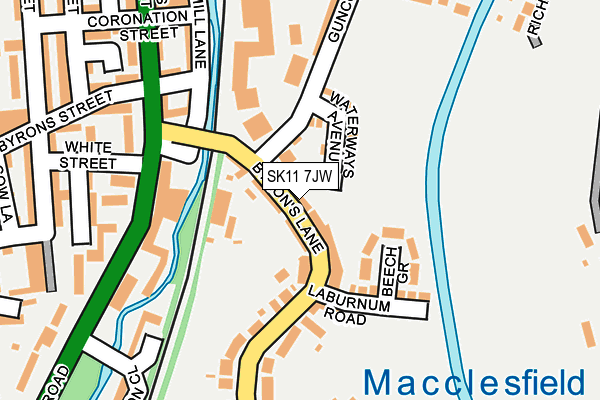 SK11 7JW map - OS OpenMap – Local (Ordnance Survey)