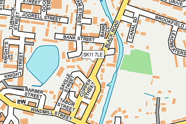 SK11 7LE map - OS OpenMap – Local (Ordnance Survey)