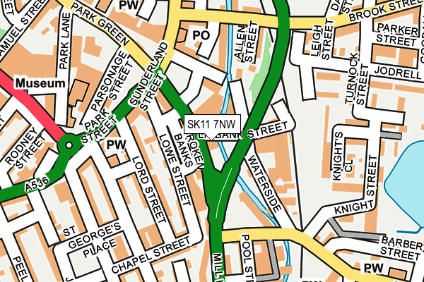 SK11 7NW map - OS OpenMap – Local (Ordnance Survey)