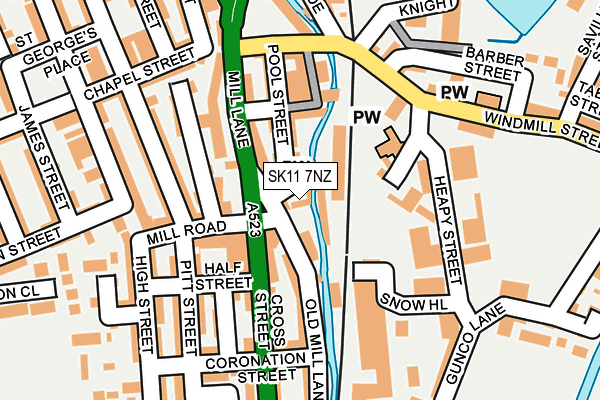 SK11 7NZ map - OS OpenMap – Local (Ordnance Survey)