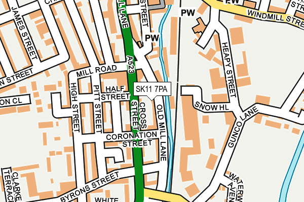 SK11 7PA map - OS OpenMap – Local (Ordnance Survey)