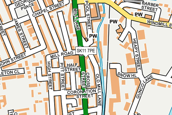 SK11 7PE map - OS OpenMap – Local (Ordnance Survey)