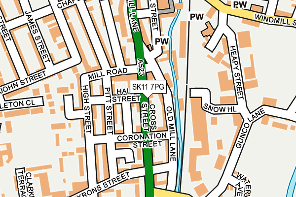 SK11 7PG map - OS OpenMap – Local (Ordnance Survey)
