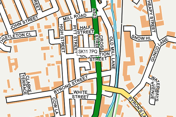 SK11 7PQ map - OS OpenMap – Local (Ordnance Survey)