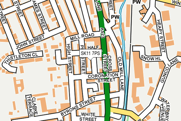 SK11 7PS map - OS OpenMap – Local (Ordnance Survey)