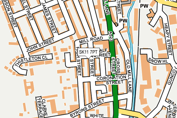 SK11 7PT map - OS OpenMap – Local (Ordnance Survey)